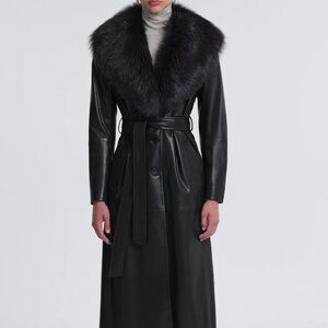 Nour Hammour Dakota Coat in Black Espresso-  Size FR 34 (XS / US 0)